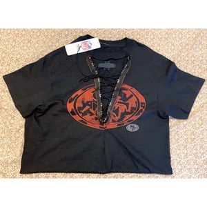 49ers custom laced up Tee-shirt